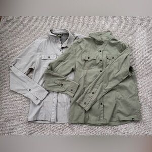 Eastern Mountain Sports Olive and Light Gray Shirt Jackets